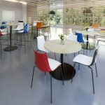 DAMS Monza circular poseur table 800mm with central circular cutout 80mm-35225