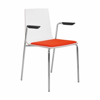 Elite Multiply 4 Legged Chair with Arms & Upholstered Seat Pad-0