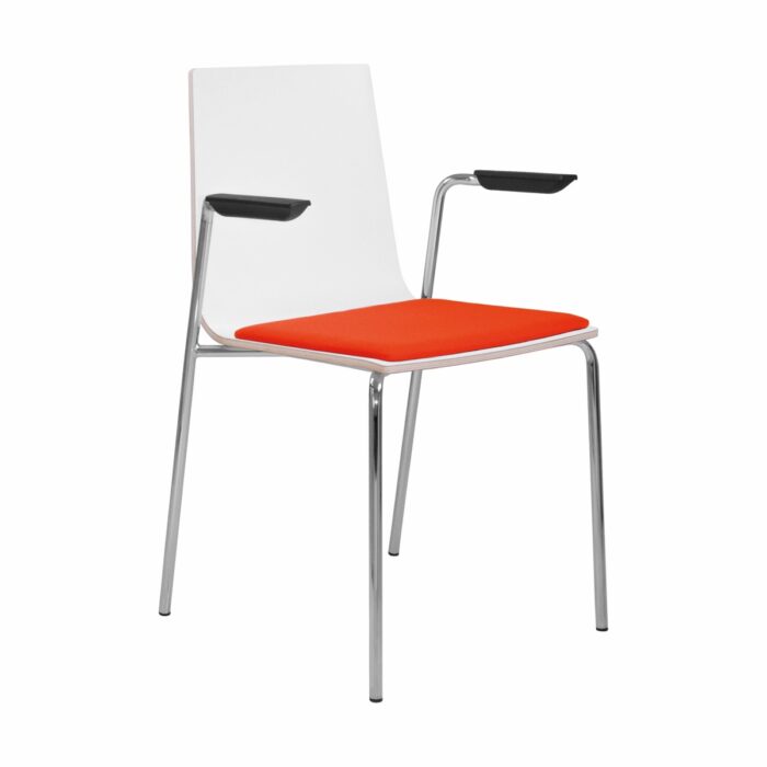 Elite Multiply 4 Legged Chair with Arms & Upholstered Seat Pad-0