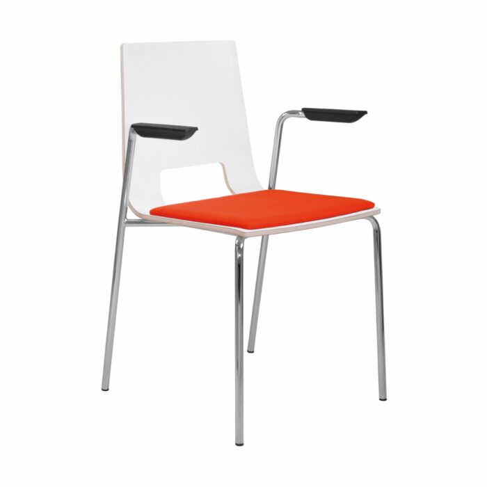 Elite Multiply 4 Legged Chair with Open Back Arms & Upholstered Seat Pad-0