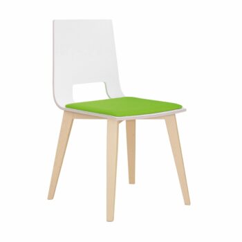 Elite Multi-Purpose Seating Multiply Wood Chair Open Back with Upholstered Seat Pad Wooden Frame-0