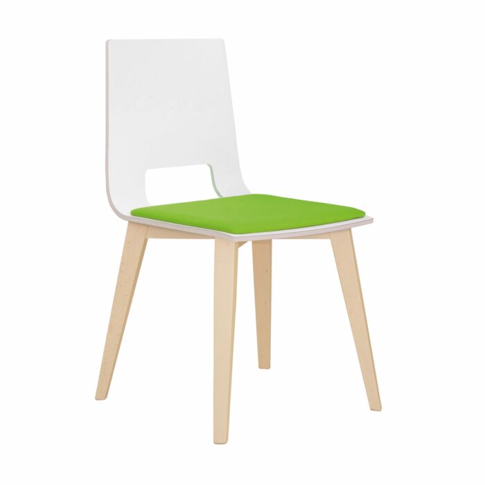 Elite Multi-Purpose Seating Multiply Wood Chair Open Back with Upholstered Seat Pad Wooden Frame-0