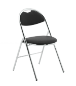 BIG DEALS Dynamic Milan Folding Chair and Optional Writing Tablet - Black-0