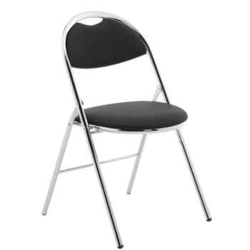 BIG DEALS Dynamic Milan Folding Chair and Optional Writing Tablet - Black-0
