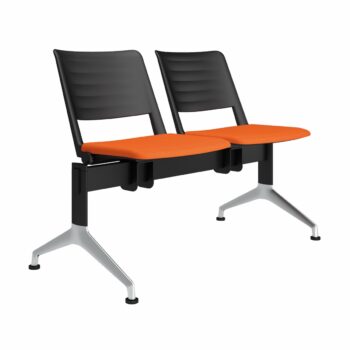 Elite Multi-Purpose Seating Bench with Upholstered Seat & Plastic Back - Two Seater-0