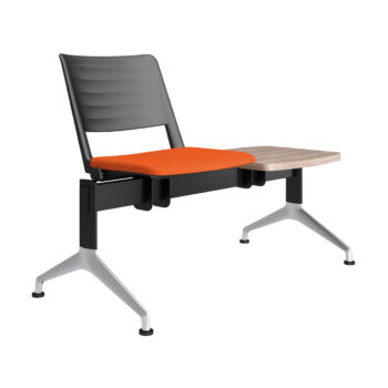 Elite Multi-Purpose Seating Bench with Upholstered Seat & Plastic Back - One Seat and One Table-0