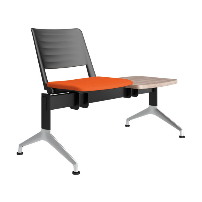 Elite Multi-Purpose Seating Bench with Upholstered Seat & Plastic Back - One Seat and One Table-0