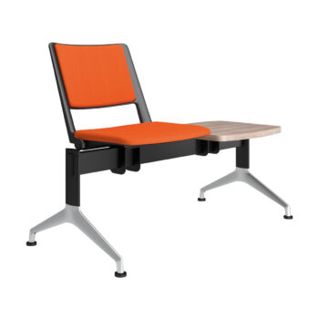 Elite Multi-Purpose Seating Bench with Upholstered Seat & Upholstered Back - One Seat and One Table-0