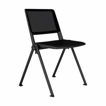 Elite Multi-Purpose Seating Salto 4 Legged Chair with Plastic Seat & Mesh Back - Black Plastic Finish-0