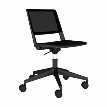 Elite Multi-Purpose Seating Salto Swivel Chair with Plastic Seat & Mesh Back - Black Plastic Finish-0