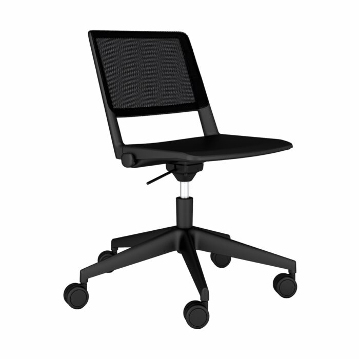 Elite Multi-Purpose Seating Salto Swivel Chair with Plastic Seat & Mesh Back - Black Plastic Finish-0