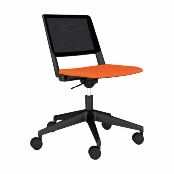 Elite Multi-Purpose Seating Salto Swivel Chair with Upholstered Seat & Mesh Back - Black Plastic Finish-0