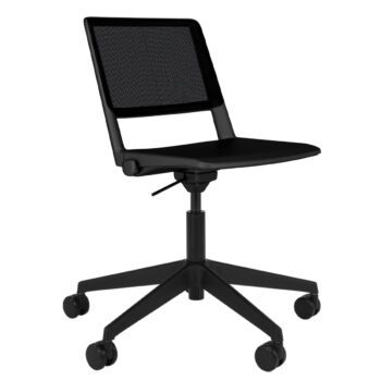 Elite Agile Seating Salto Swivel Chair with Plastic Seat & Mesh Back - Black Plastic Finish-0