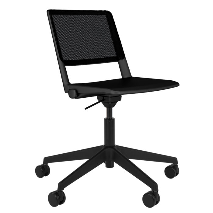 Elite Agile Seating Salto Swivel Chair with Plastic Seat & Mesh Back - Black Plastic Finish-0