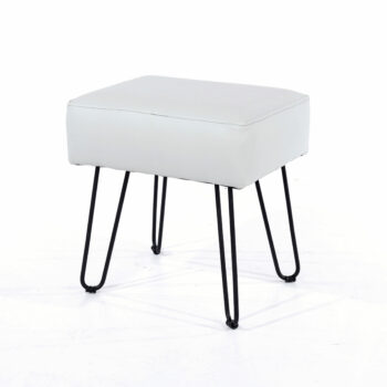 Core rectangular stool, PU grey with black metal legs-0