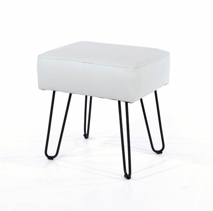 Core rectangular stool, PU grey with black metal legs-0