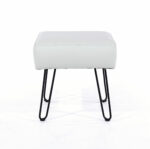 Core rectangular stool, PU grey with black metal legs-36357