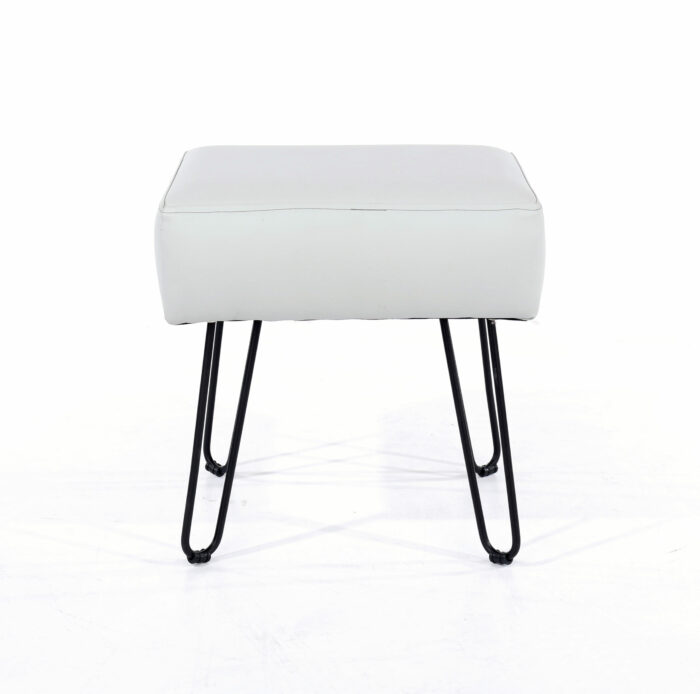 Core rectangular stool, PU grey with black metal legs-36357