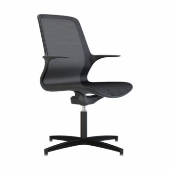 Elite Agile Seating Mesh Back Meeting Chair with Black Mesh & Black Shell-0