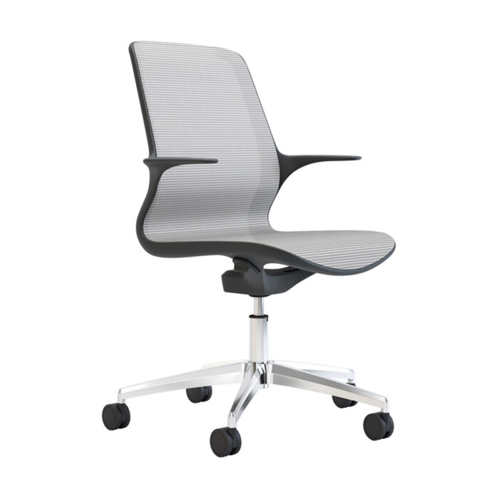 Elite Tempo Agile Seating Mesh Back Chair with White Mesh & Black Shell (Silver Base)-0