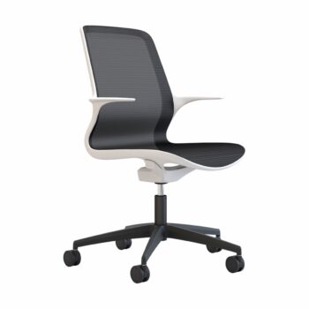Elite Agile Seating Mesh Back Chair with Black Mesh & White Shell-0