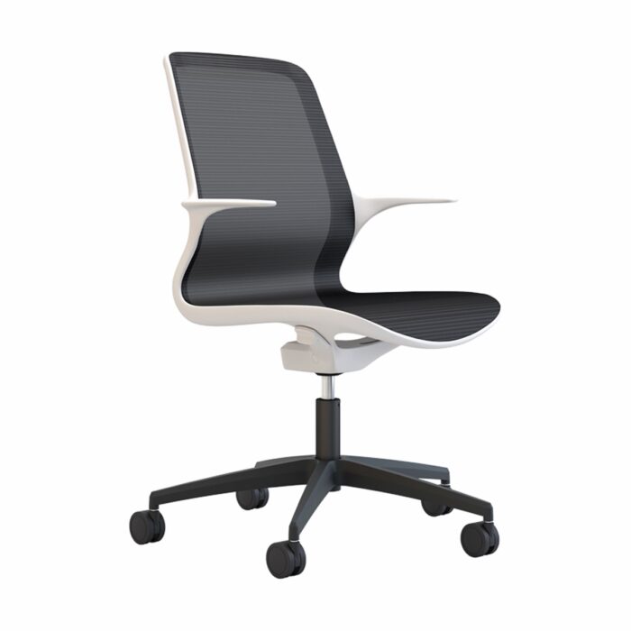 Elite Agile Seating Mesh Back Chair with Black Mesh & White Shell-0