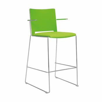 Elite Vice Versa Stool with Polypropylene Shell & Arms & Upholstered Seat-0