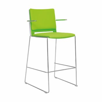 Elite Vice Versa Stool with Polypropylene Shell & Arms & Upholstered Seat & Back-0