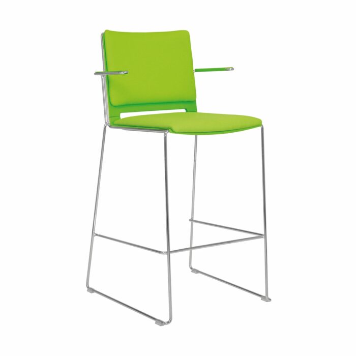 Elite Vice Versa Stool with Polypropylene Shell & Arms & Upholstered Seat & Back-0