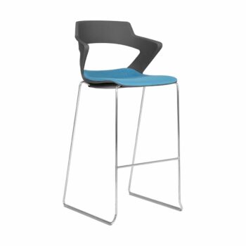 Elite Zen Sled Base Stool with Polypropylene Shell & Upholstered Seat-0