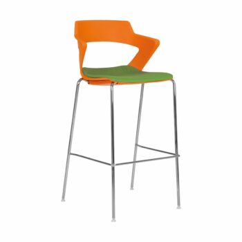 Elite Zen 4 Legged Stool with Polypropylene Shell & Upholstered Seat-0