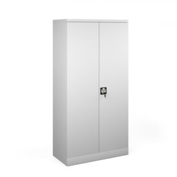 BIG DEALS DAMS Steel contract cupboard with 3 shelves 1830mm high - light grey-0
