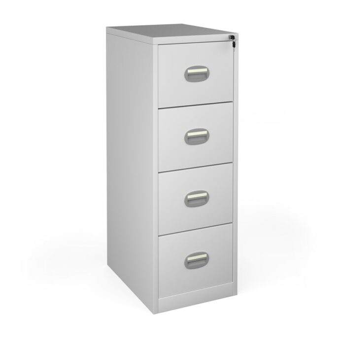 BIG DEALS DAMS Steel 4 drawer contract filing cabinet 1320mm high - light grey-0