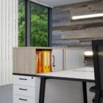 Elite Tambour Fronted Pedestal-top Storage Unit - 10 Colour Options-38303
