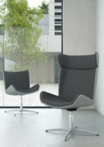 Elite Myla High Back Fully Upholstered Chrome Swivel Chair-36735