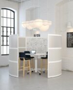 Elite Single Huddle Curved Screen with Bottom, Middle and Top Fabric Panels - Multiple Fabric Options-38419
