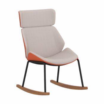 Elite Cascara High Back Walnut Moulded Shell Upholstered Rocker Chair-0