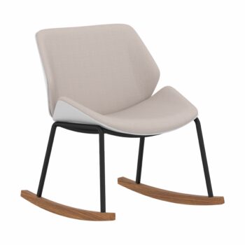 Elite Cascara Medium Back Walnut Moulded Shell Upholstered Rocker Chair-0