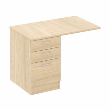 Elite 3 Drawer Desk High Pedestal with Straight Overhanging Top - 10 Colour Options-0