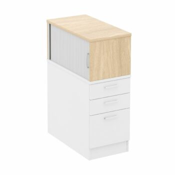 Elite Tambour Fronted Pedestal-top Storage Unit - 10 Colour Options-0