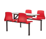 Metalliform four seater cantilever table and NP chairs -0