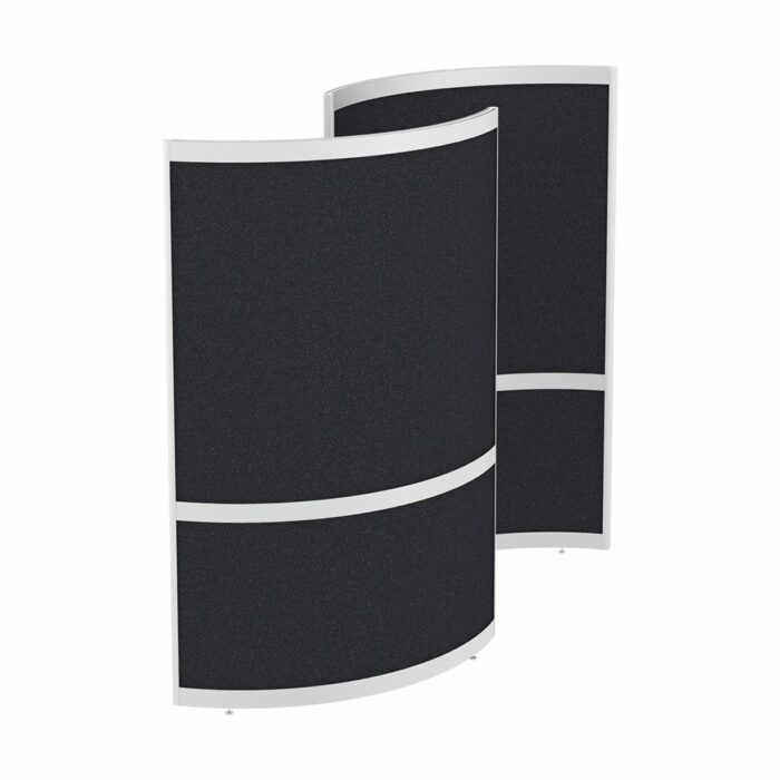 Elite Single Huddle Curved Screen with Bottom and Top Fabric Panels - Multiple Fabric Options-0
