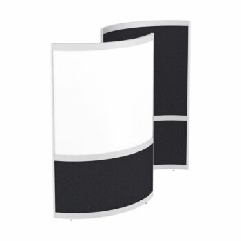 Elite Single Huddle Curved Screen with Bottom Fabric Panels and Top Fabric on Inner and Whiteboard on Outer Curve Panels - Multiple Fabric Options-0