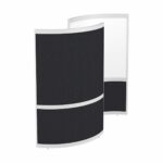 Elite Single Huddle Curved Screen with Bottom Fabric Panels and Top Whiteboard on Inner and Fabric on Outer Curve Panels - Multiple Fabric Options-0