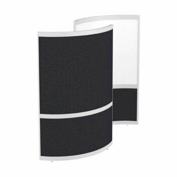Elite Single Huddle Curved Screen with Bottom Fabric Panels and Top Whiteboard on Inner and Fabric on Outer Curve Panels - Multiple Fabric Options-0