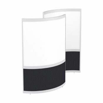 Elite Single Huddle Curved Screen with Bottom Fabric and Top Whiteboard Panels - Multiple Fabric Options-0
