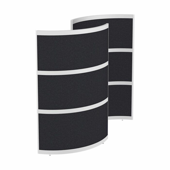 Elite Single Huddle Curved Screen with Bottom, Middle and Top Fabric Panels - Multiple Fabric Options-0