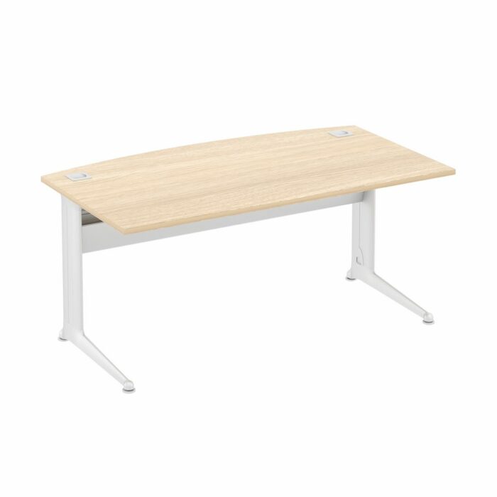 Elite Kassini Fixed Height Bow Fronted Rectangular Desk - 2 Size Options and 10 Colour Options-0