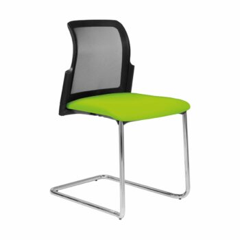 Elite Leola Mesh Back Cantilever Chair with Polypropylene Shell & Upholstered Seat-0