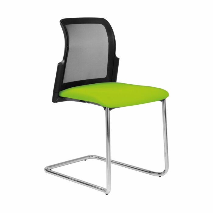 Elite Leola Mesh Back Cantilever Chair with Polypropylene Shell & Upholstered Seat-0